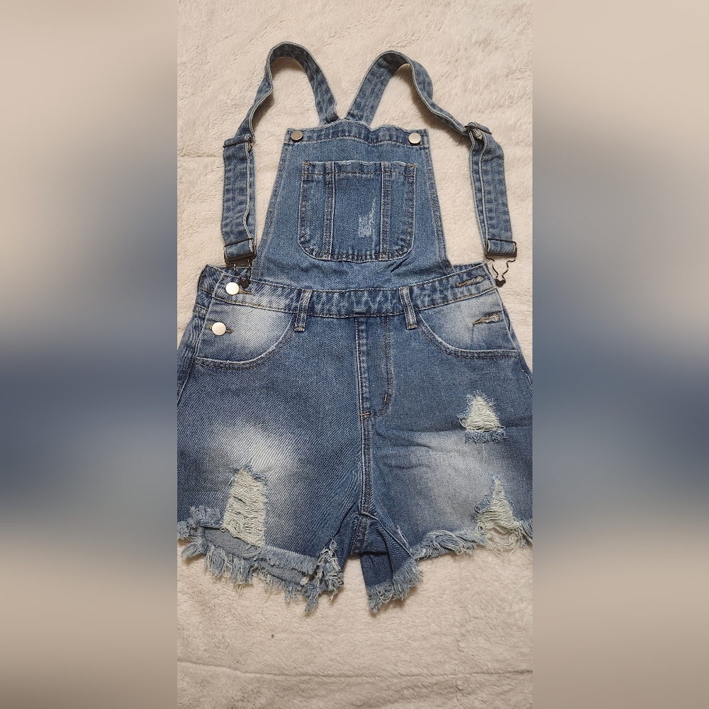 Denim Shorts Overalls